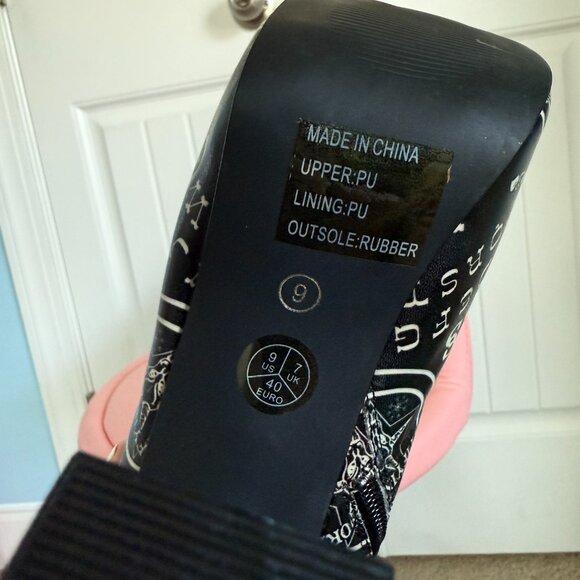 Too Fast Gothic Ouija Platform Heel Boots - Picture 7 of 10